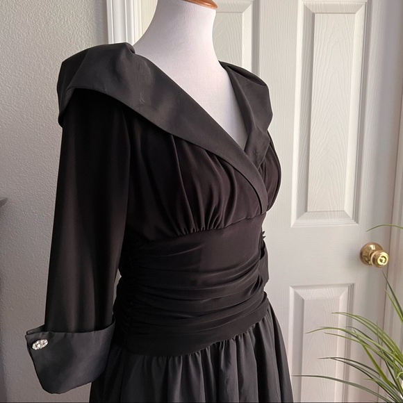 Eliza J Shawl Collar Full Skirt Dress - Picture 4 of 7